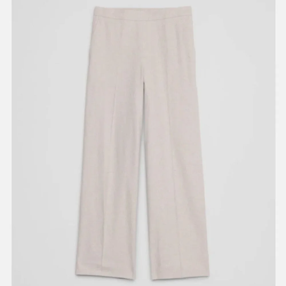 Banana Republic Hayden Wide Leg Linen Blend Pull On Pants Black Size Large NWT